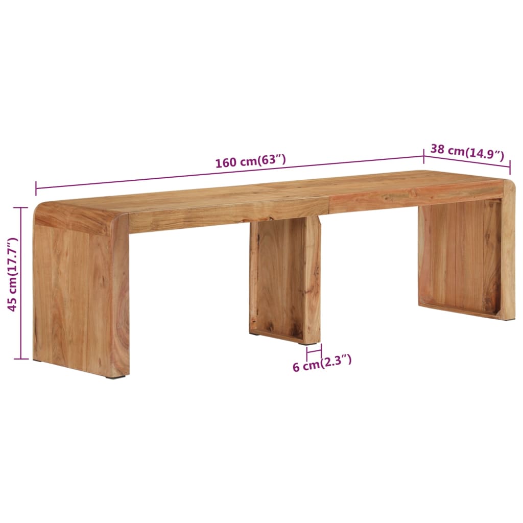 Banc en Bois Massif d'Acacia Style Industriel-La-Fabrique-Industrielle