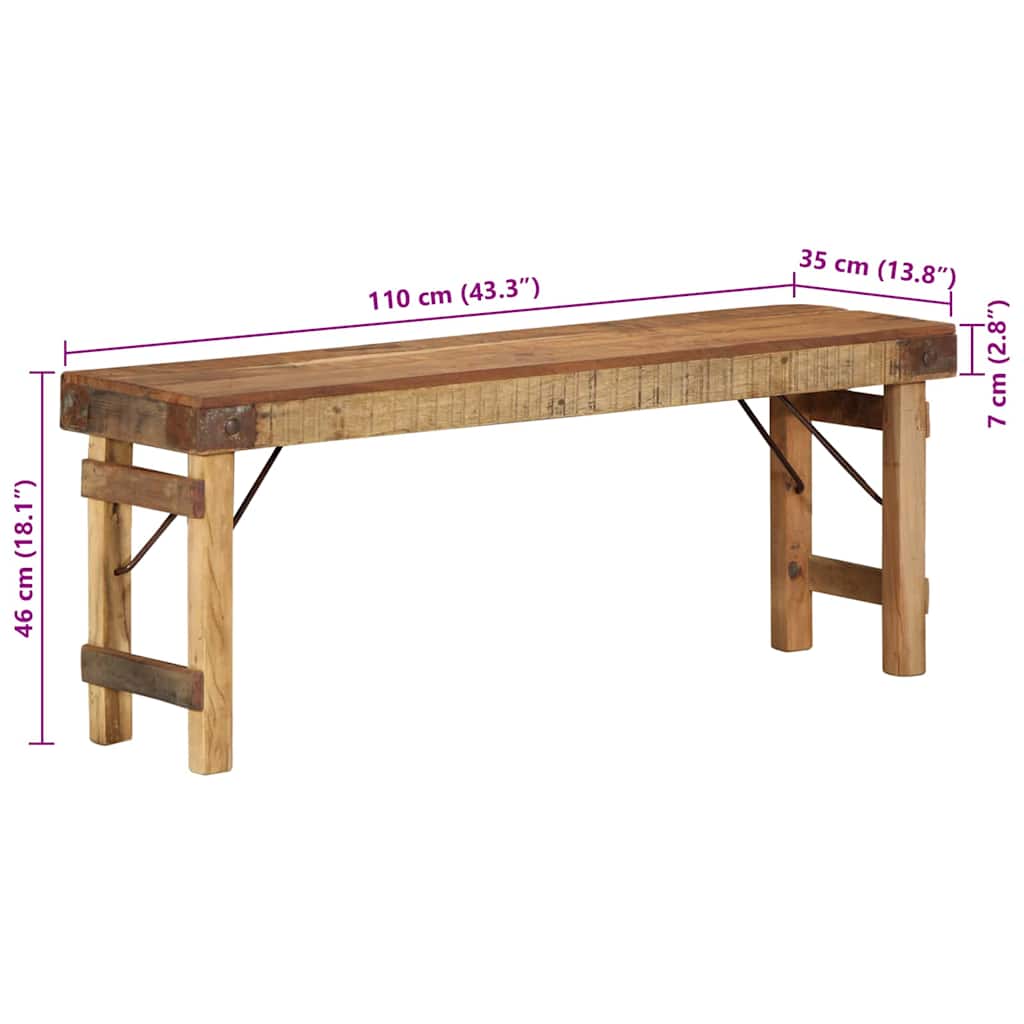 Banc en Bois Massif et Acier Industriel-La-Fabrique-Industrielle