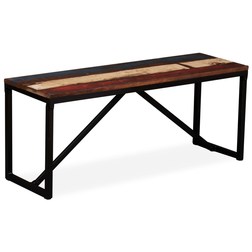 Banc en Bois Recyclé Industriel-Multicolore-110 x 35 x 45 cm-La-Fabrique-Industrielle
