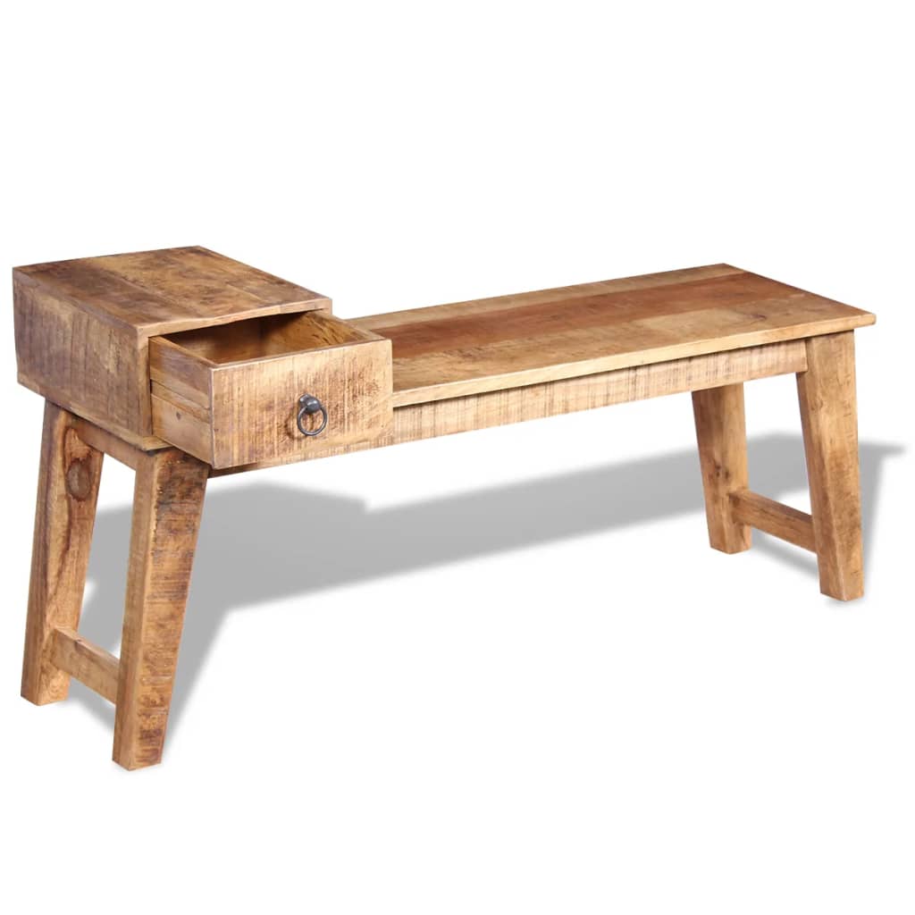 Banc en Bois avec Rangement en Manguier Massif-La-Fabrique-Industrielle