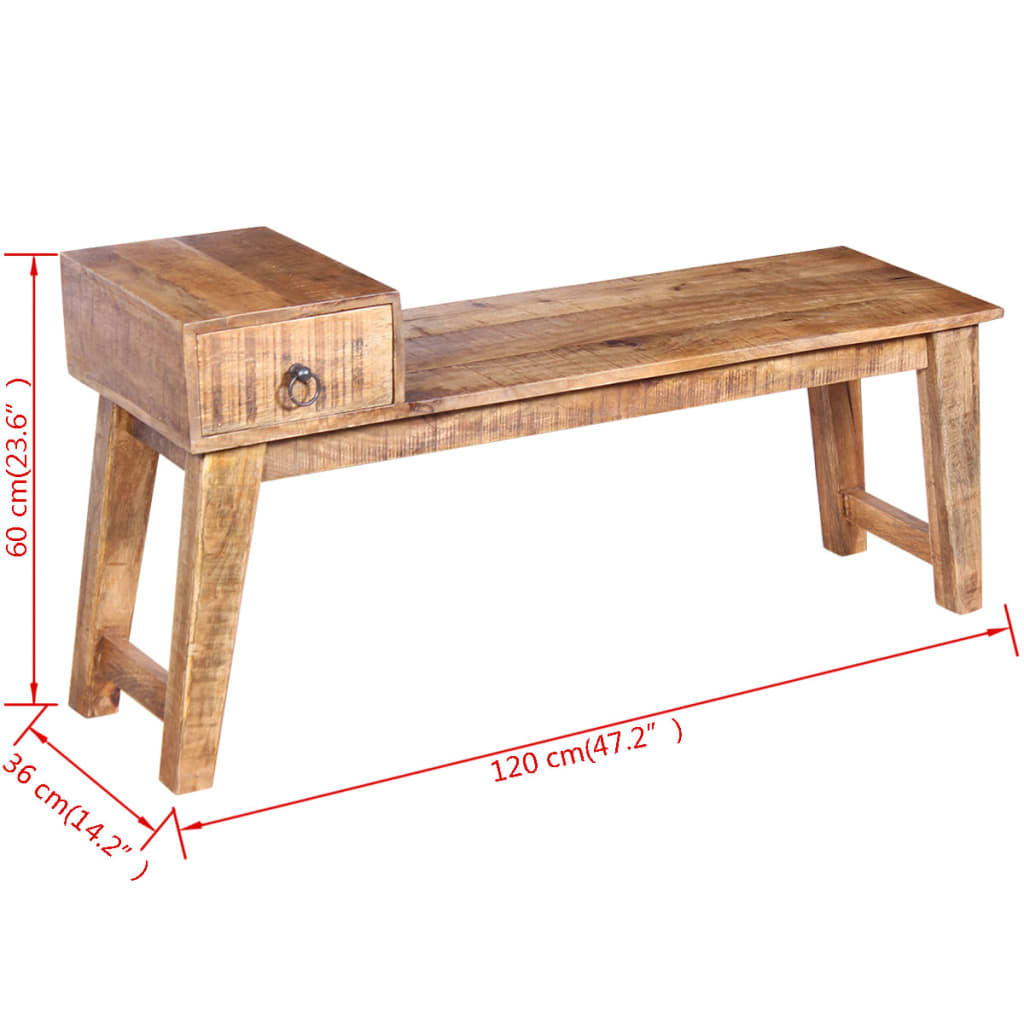 Banc en Bois avec Rangement en Manguier Massif-La-Fabrique-Industrielle