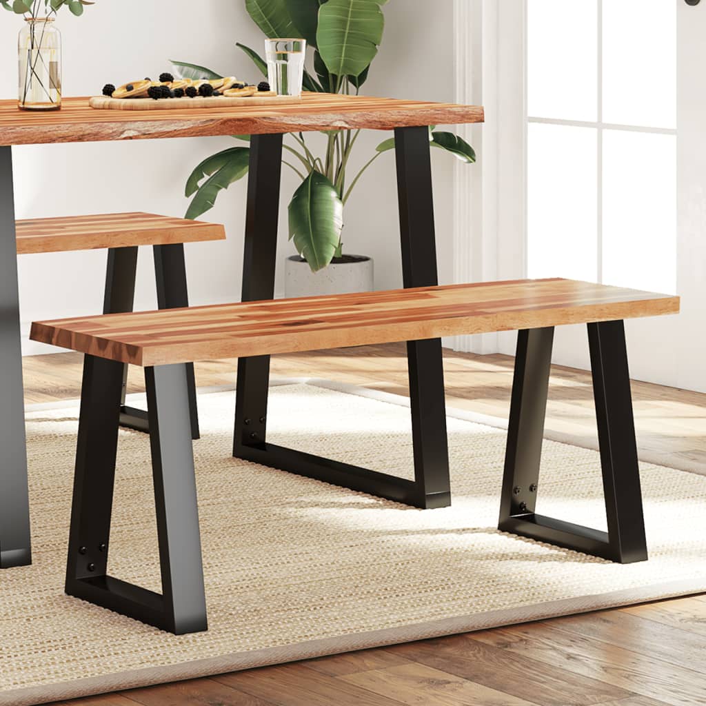 Banc en Bois d'Acacia Design-110 cm-La-Fabrique-Industrielle