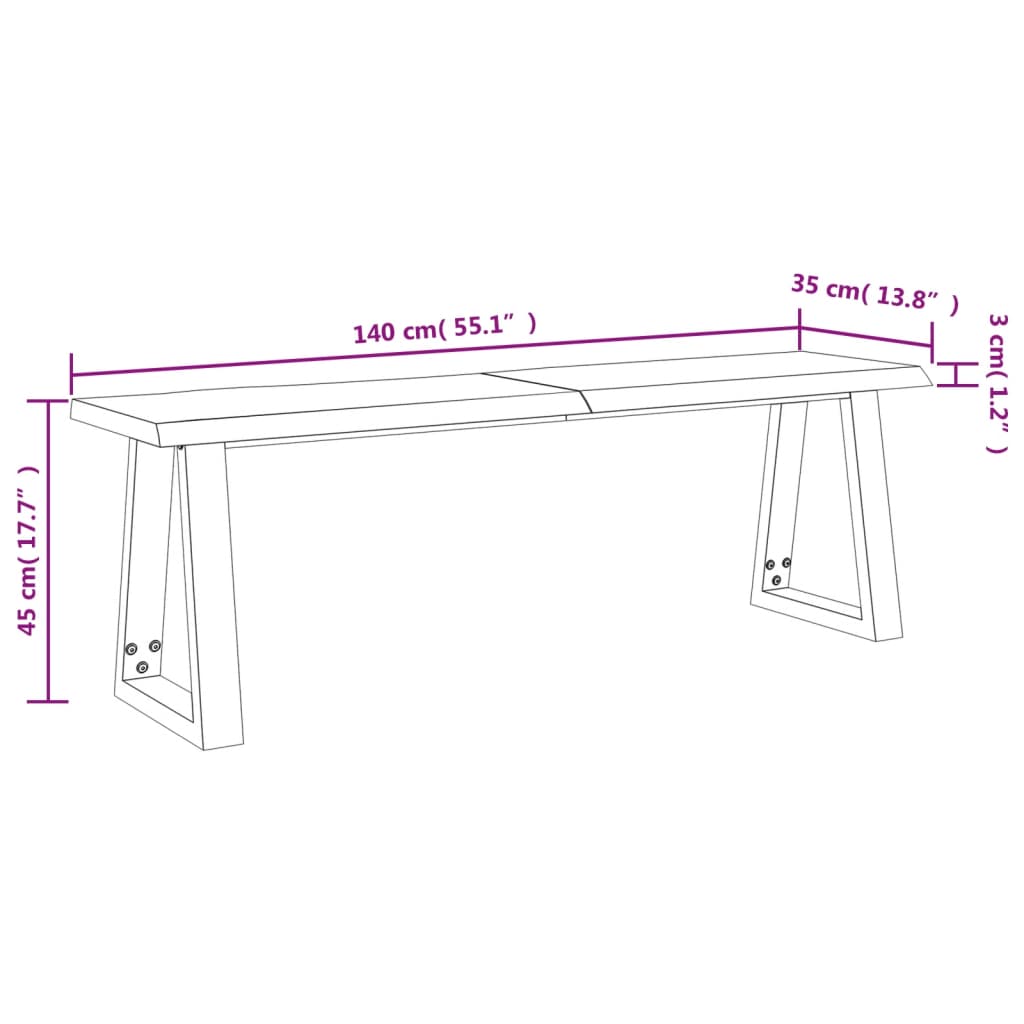 Banc en Bois d'Acacia Design-La-Fabrique-Industrielle