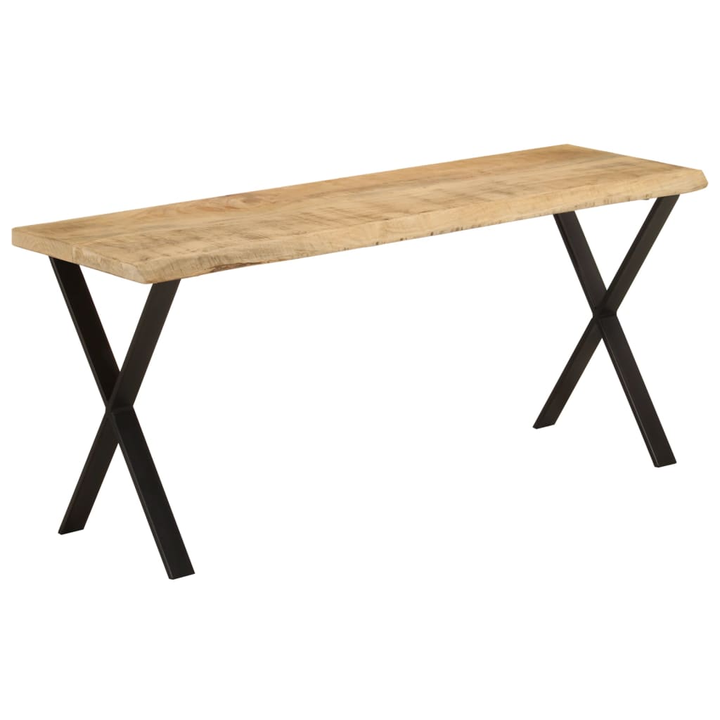 Banc en Bois d'Acacia et Pied Métal-Noir-bois de manguier massif-La-Fabrique-Industrielle