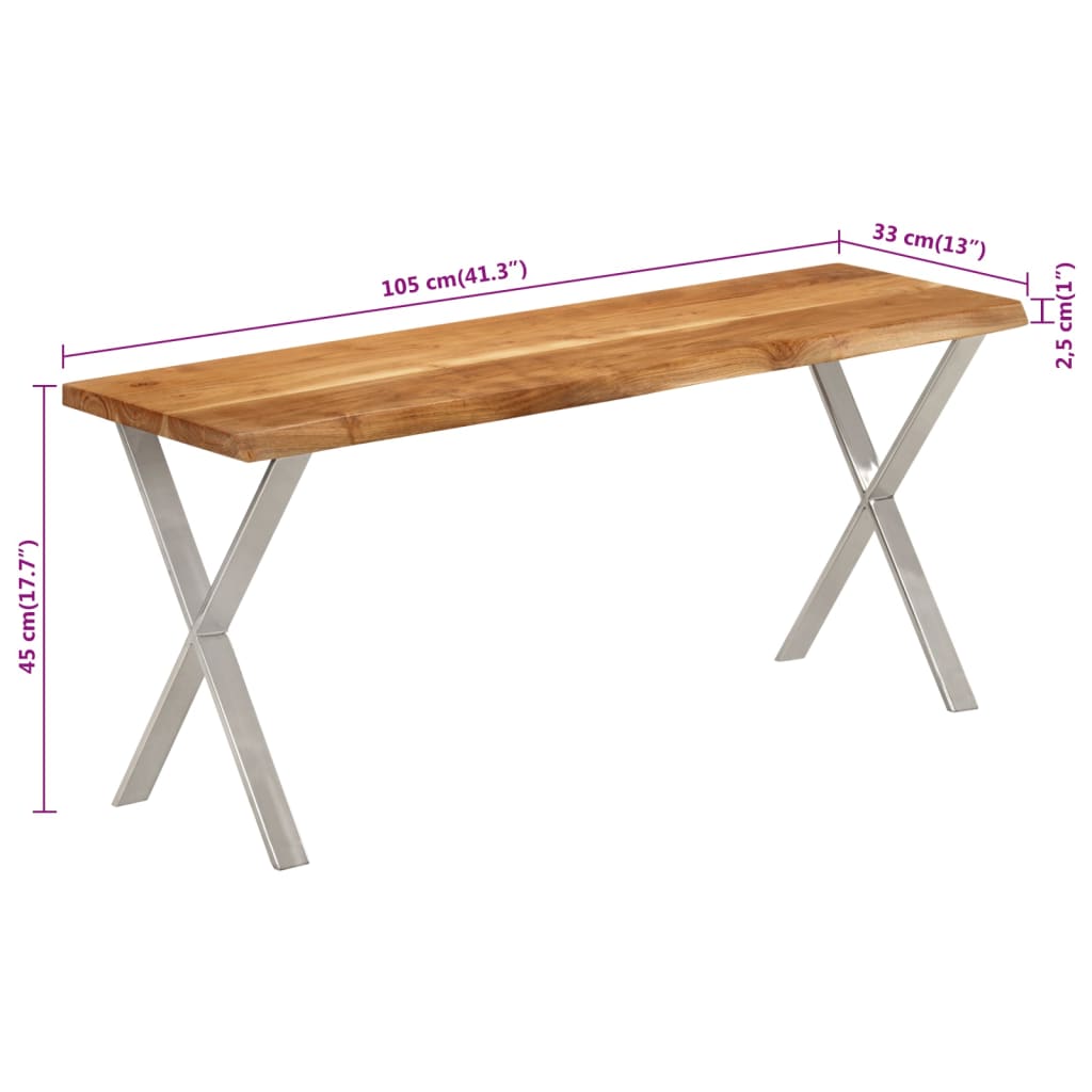 Banc en Bois d'Acacia et Pied Métal-La-Fabrique-Industrielle