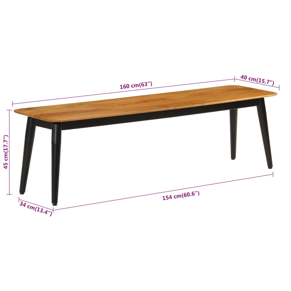 Banc en Bois de Manguier Style Industriel-La-Fabrique-Industrielle