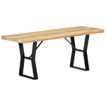Banc en Bois de Manguier et Acier Élégant-Marron-110 cm-La-Fabrique-Industrielle