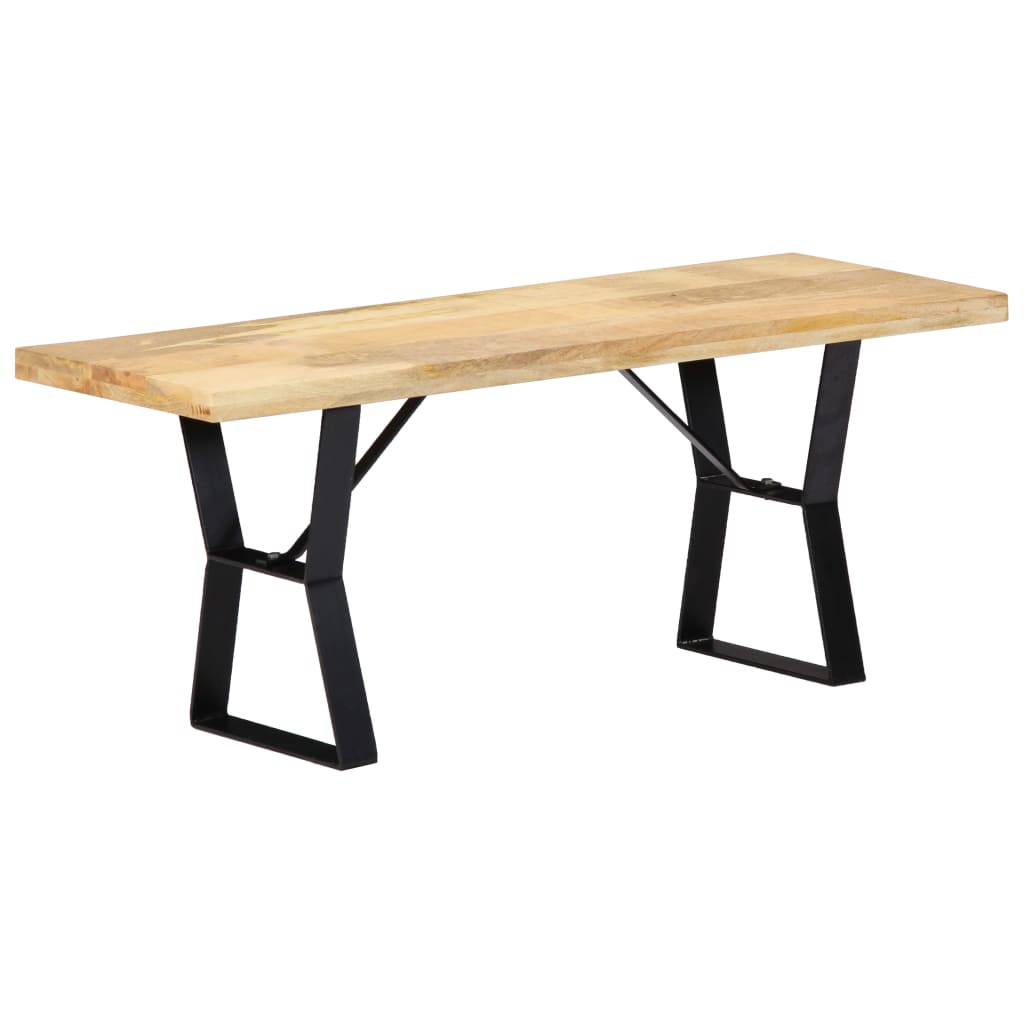 Banc en Bois de Manguier et Acier Élégant-La-Fabrique-Industrielle