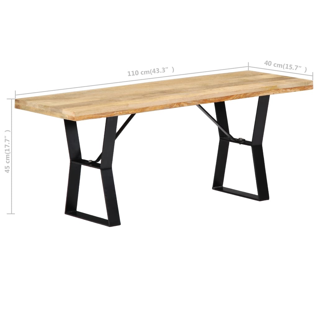 Banc en Bois de Manguier et Acier Élégant-La-Fabrique-Industrielle