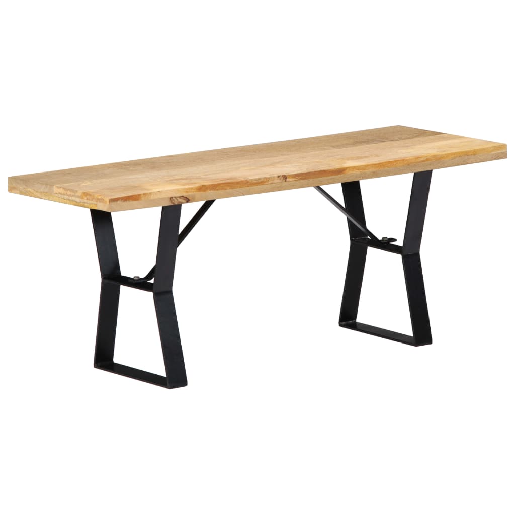 Banc en Bois de Manguier et Acier Élégant-La-Fabrique-Industrielle