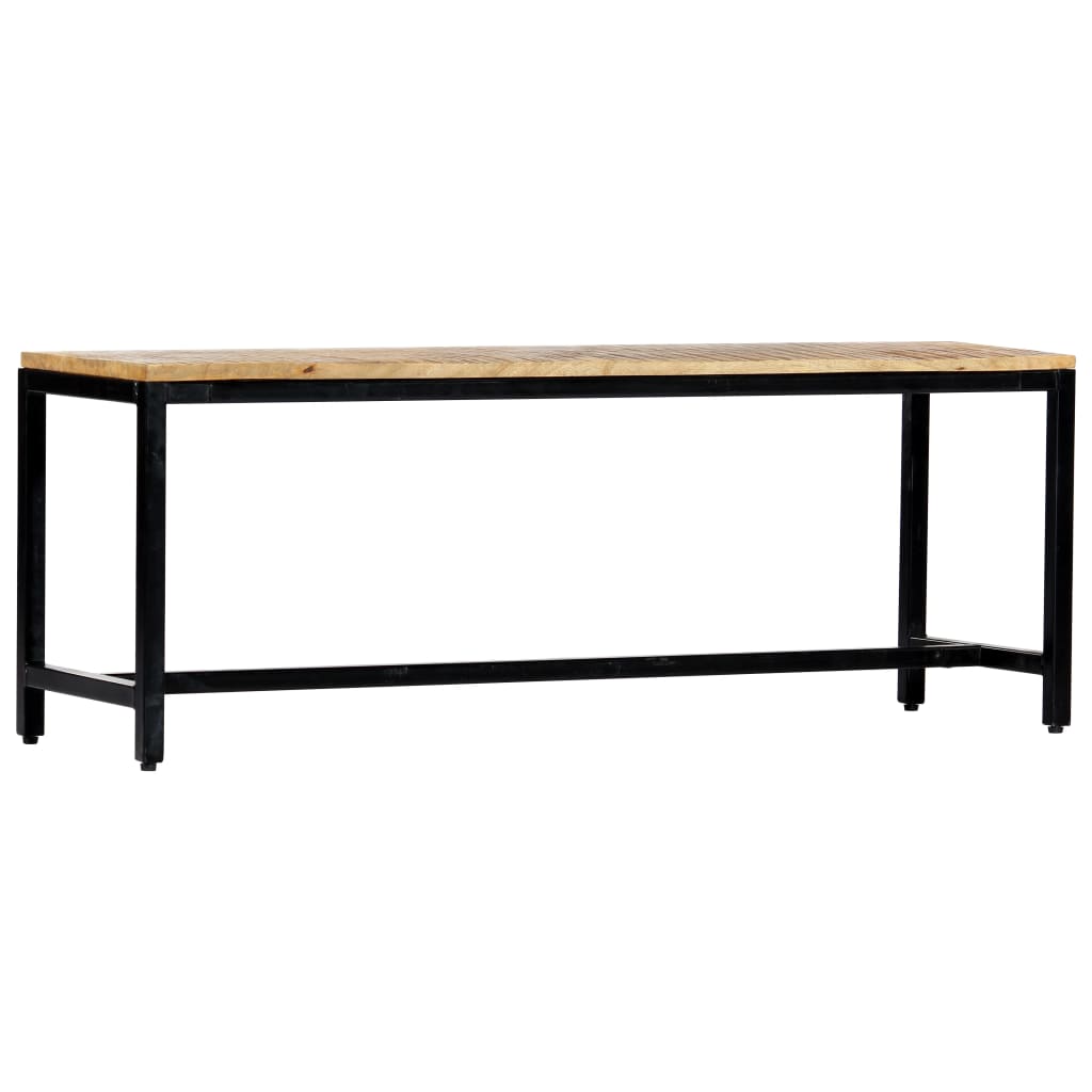 Banc en Bois de Manguier et Métal Industriel-La-Fabrique-Industrielle