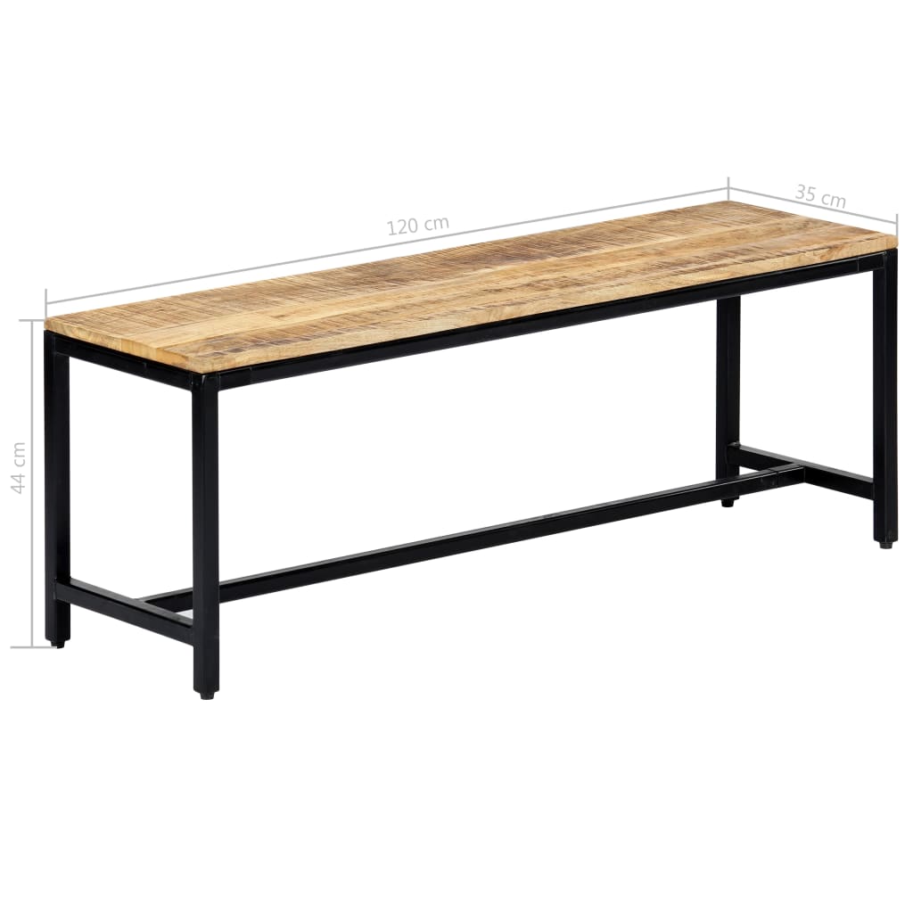Banc en Bois de Manguier et Métal Industriel-La-Fabrique-Industrielle