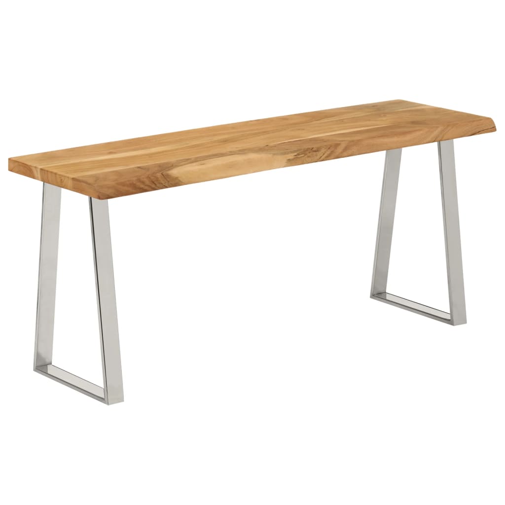 Banc en Bois et Métal Style Indus-Argent-Bois d'acacia massif-La-Fabrique-Industrielle
