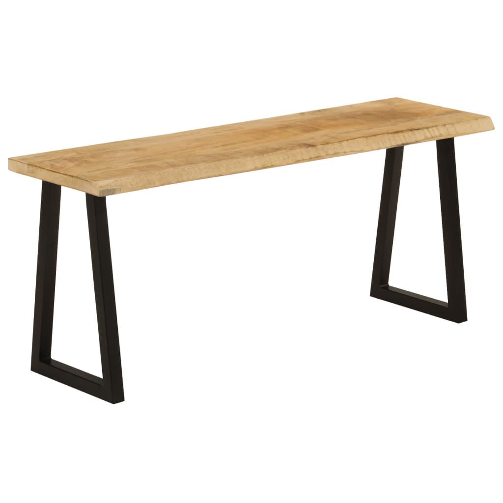 Banc en Bois et Métal Style Indus-Noir-bois de manguier massif-La-Fabrique-Industrielle