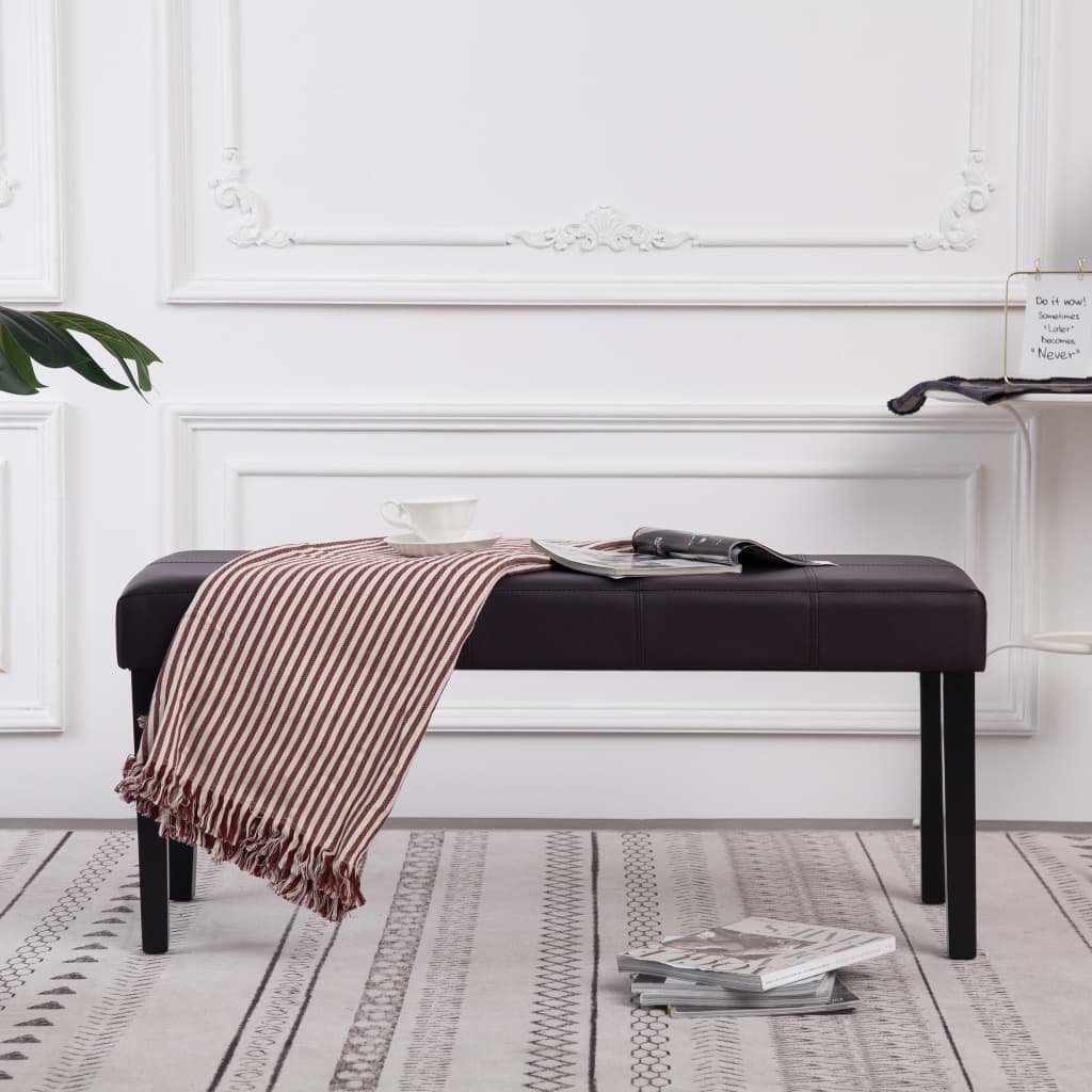 Banc en Cuir Noir Chic-Marron foncé-La-Fabrique-Industrielle