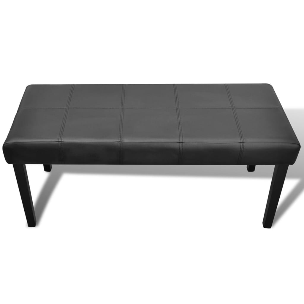 Banc en Cuir Noir Chic-La-Fabrique-Industrielle