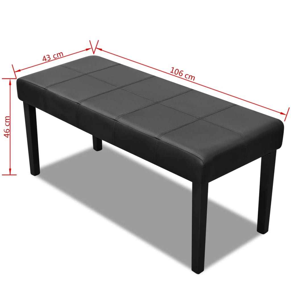 Banc en Cuir Noir Chic-La-Fabrique-Industrielle