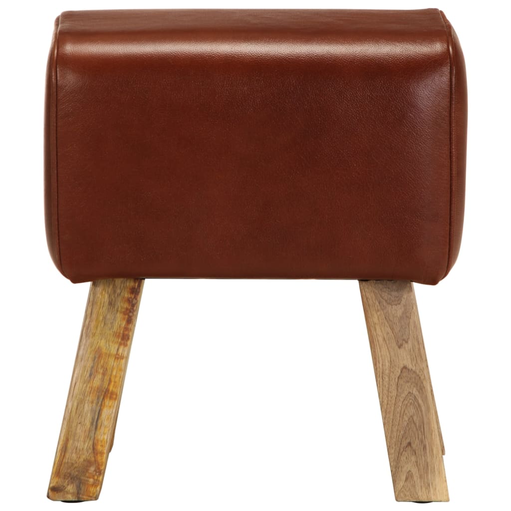 Banc en Cuir véritable et Bois de Manguier-La-Fabrique-Industrielle