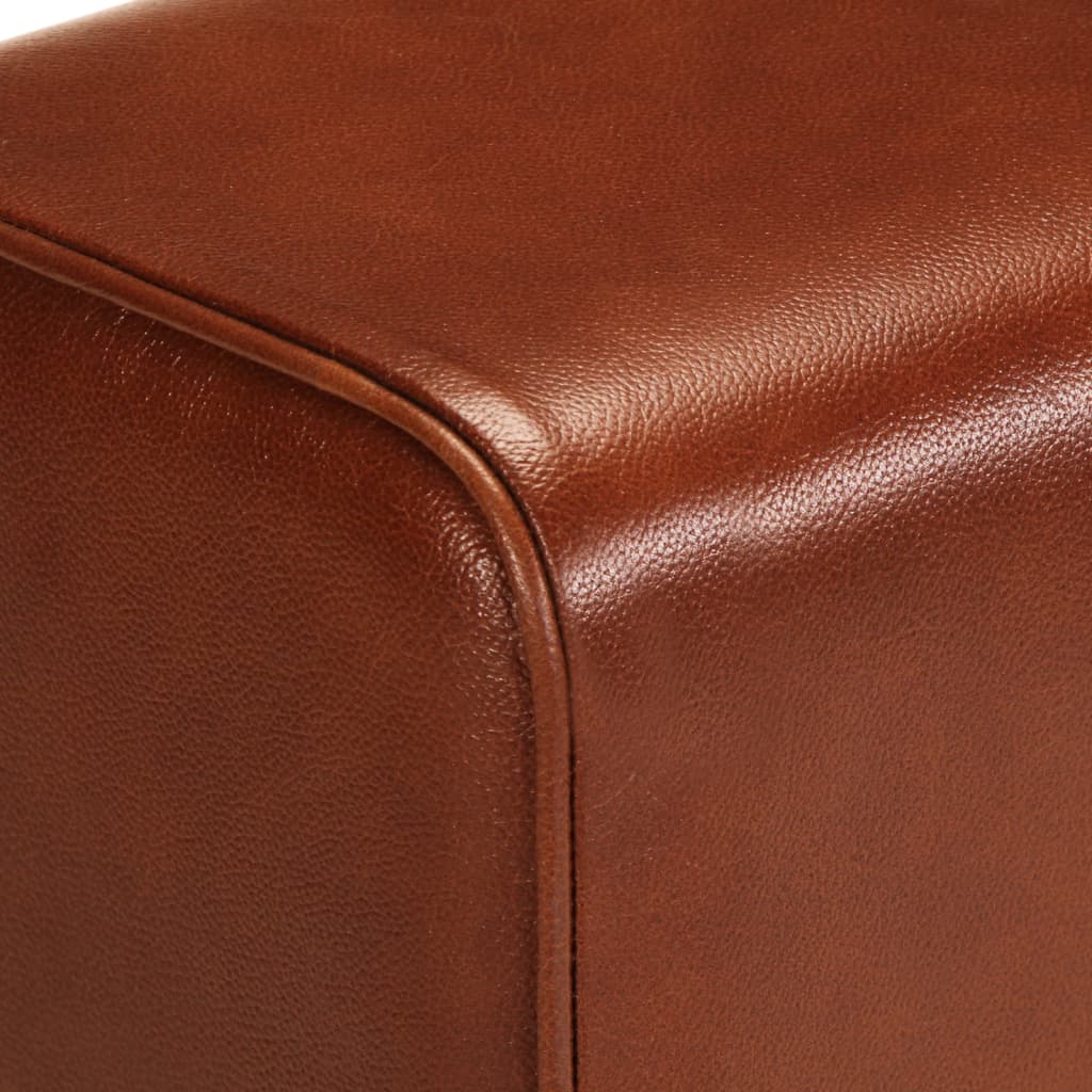 Banc en Cuir véritable et Bois de Manguier-La-Fabrique-Industrielle