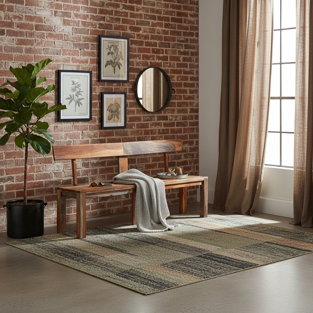 Banc Élégant en Bois avec Dossier Acacia