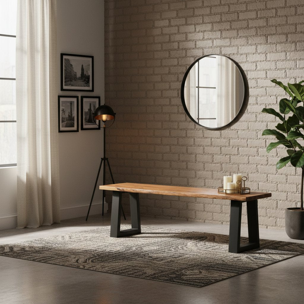 Banc Industriel en Bois d'Acacia Massif