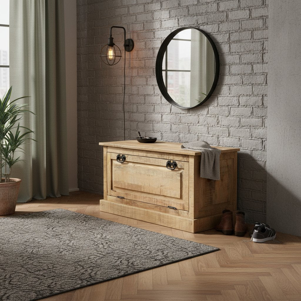 Banc de Rangement en Bois pour Chaussures