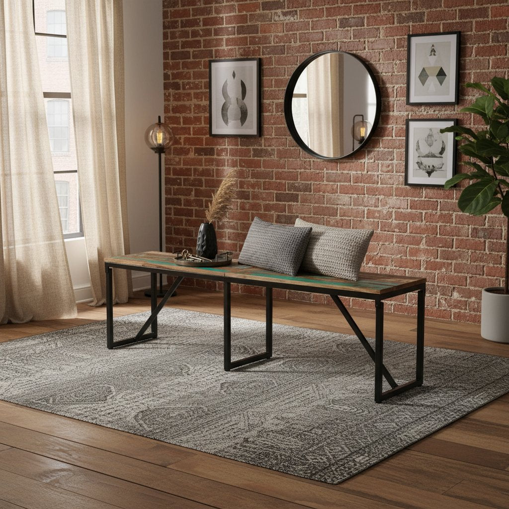 Banc en Bois Recyclé Industriel