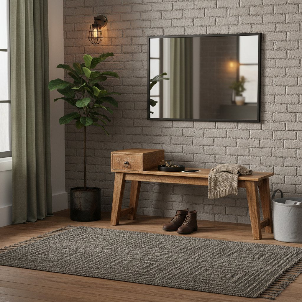 Banc en Bois avec Rangement en Manguier Massif