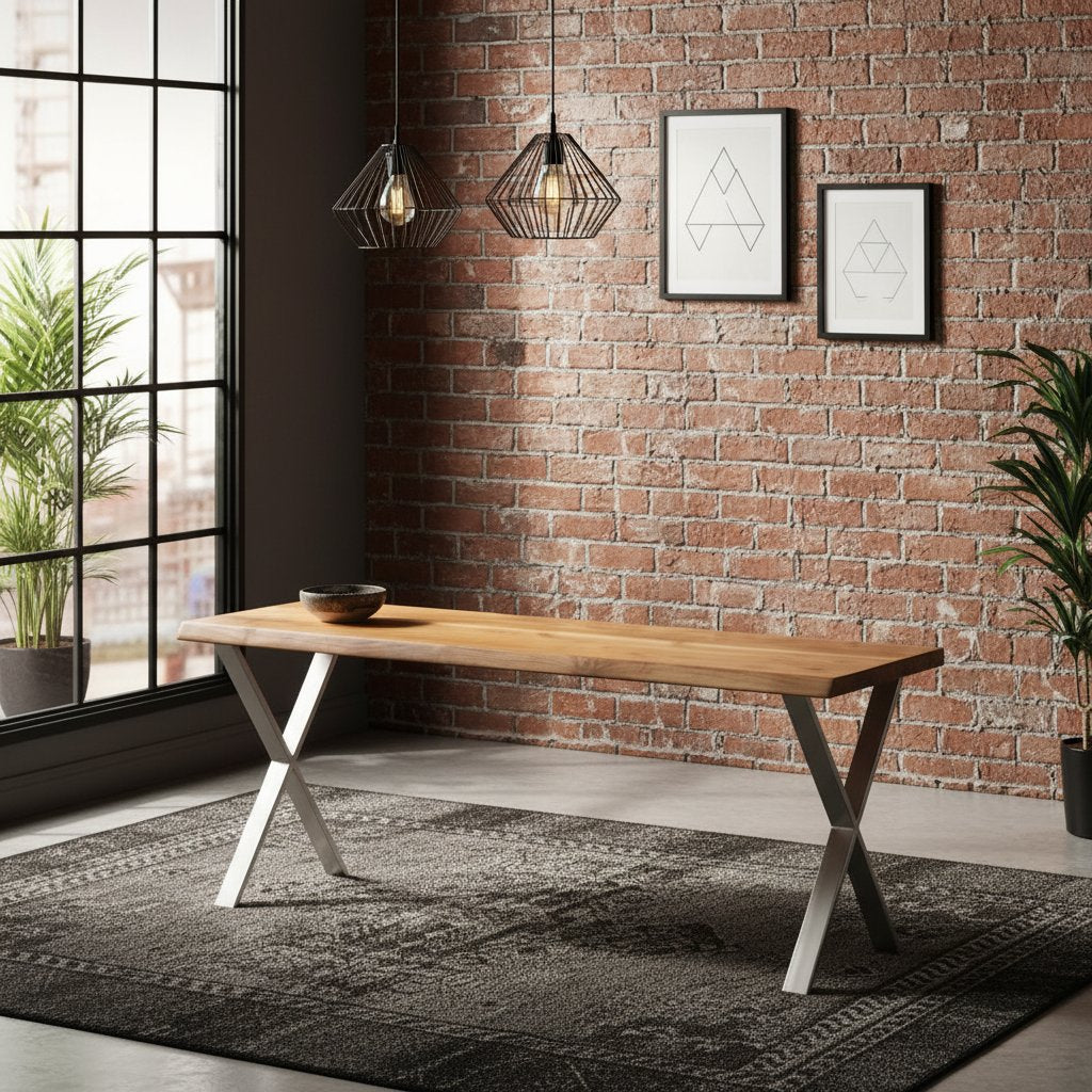 Banc en Bois d'Acacia et Pied Métal