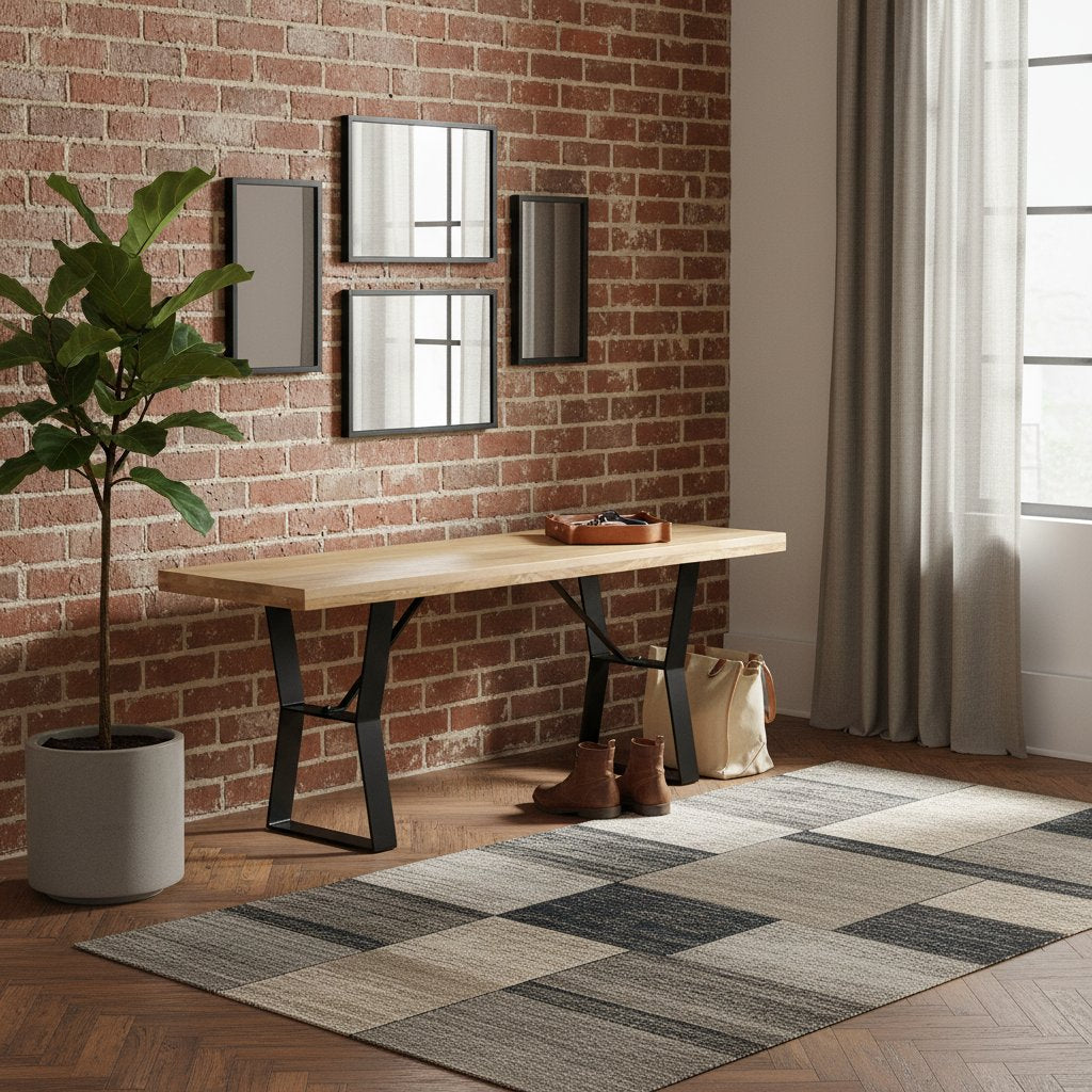 Banc en Bois de Manguier et Acier Élégant