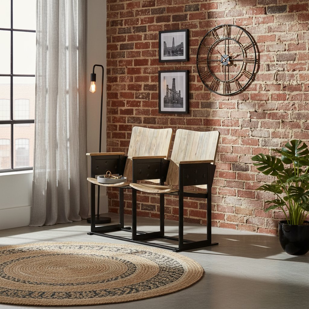 Banc en Bois de Manguier et Acier Industriel