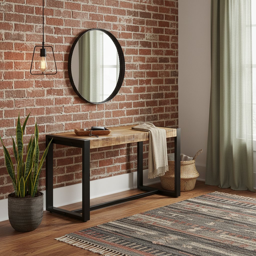 Banc en Bois de Manguier et Métal Industriel