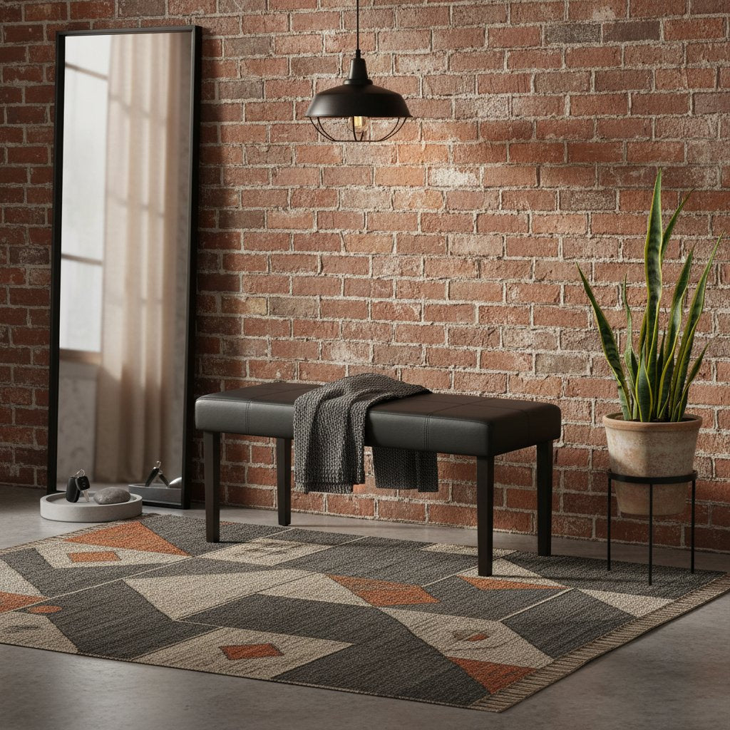 Banc en Cuir Noir Chic