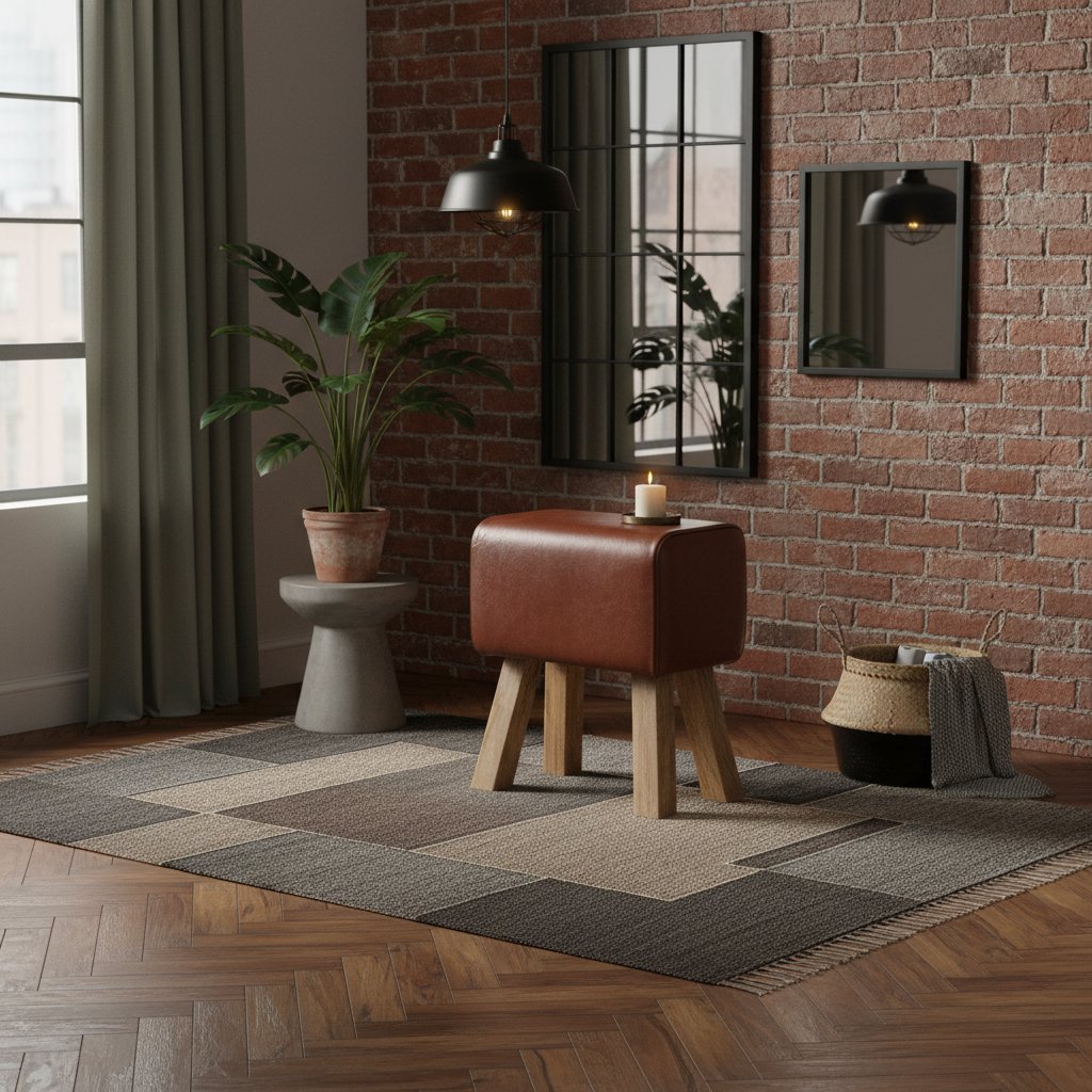 Banc en Cuir véritable et Bois de Manguier