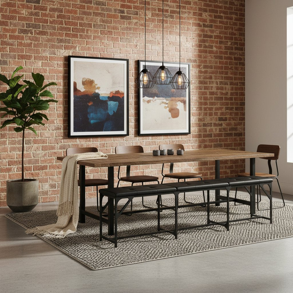 Banc en Métal et Similicuir Intérieur