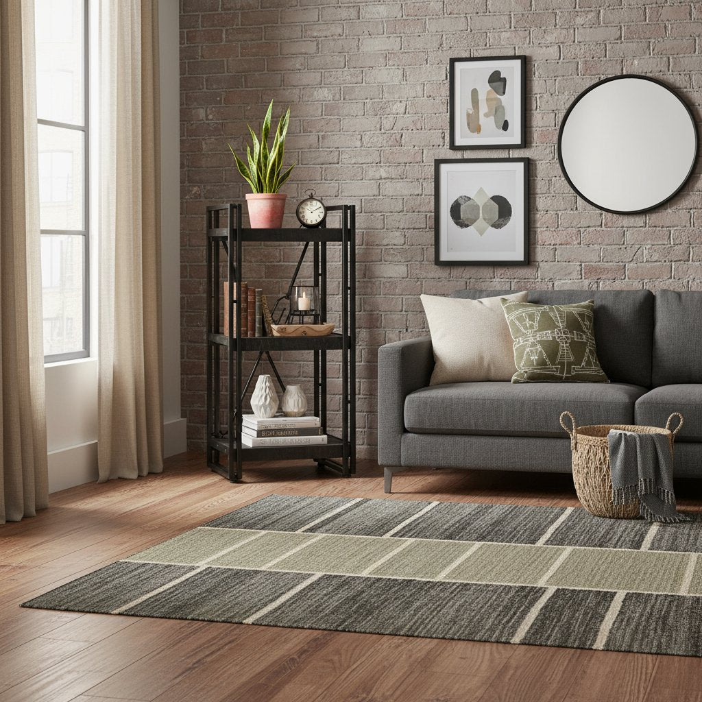 Bibliothèque Industrielle en Bois et Métal Noir