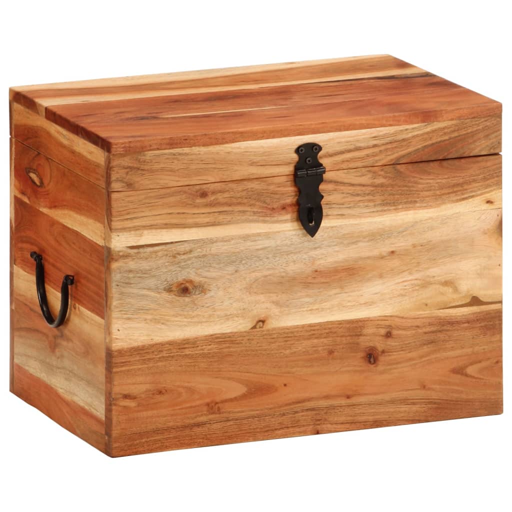 Boîte De Rangement 39X28X31 Cm Bois Massif D'acacia-La-Fabrique-Industrielle