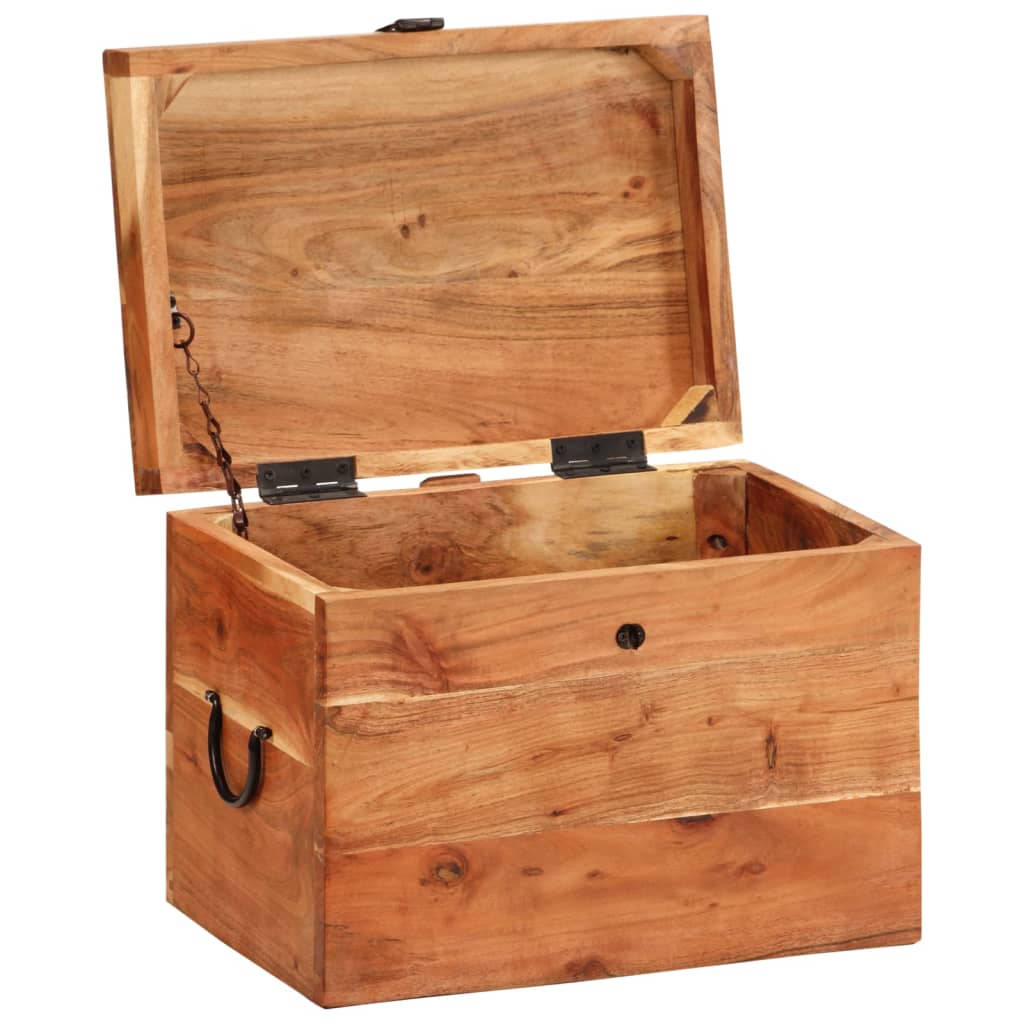 Boîte De Rangement 39X28X31 Cm Bois Massif D'acacia-La-Fabrique-Industrielle