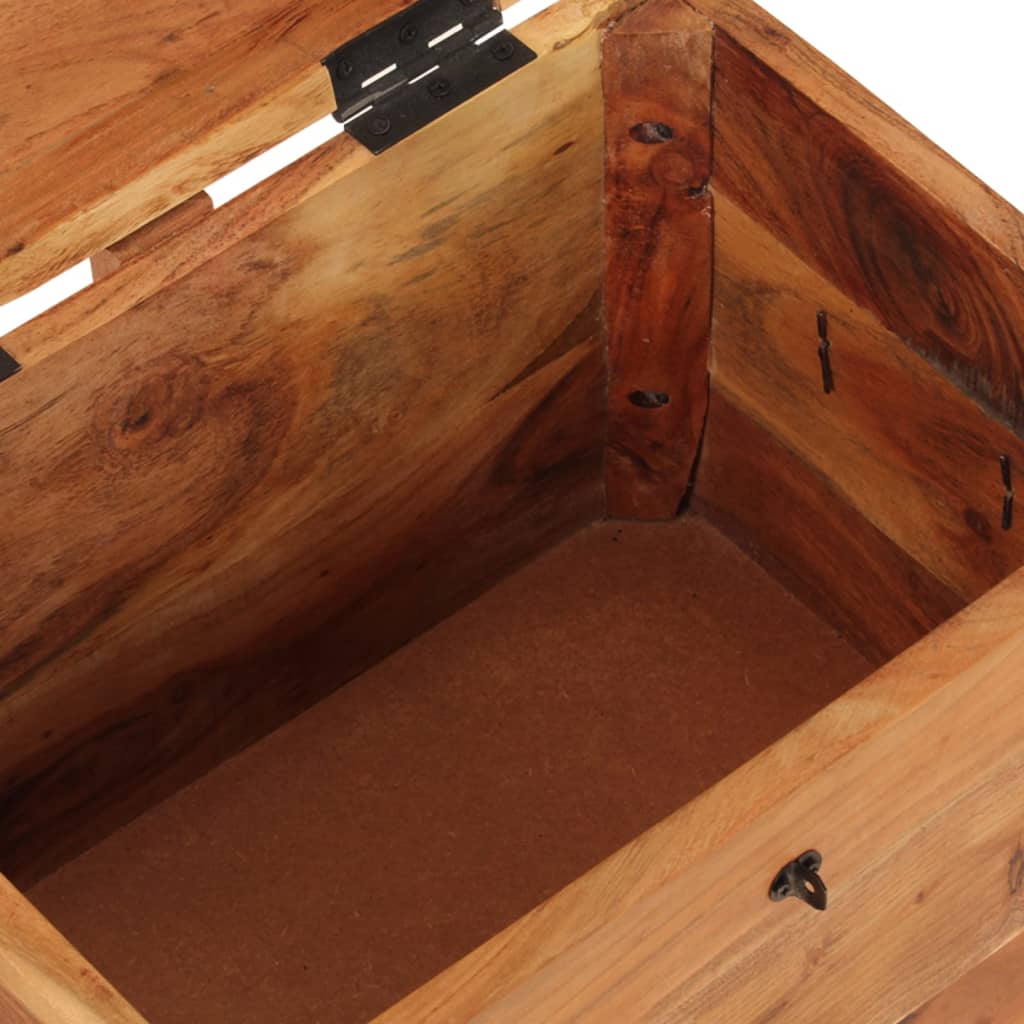 Boîte De Rangement 39X28X31 Cm Bois Massif D'acacia-La-Fabrique-Industrielle