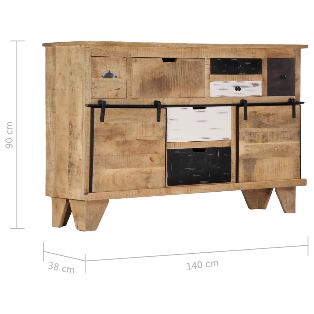 Buffet Élégant en Bois de Manguier et Métal-La-Fabrique-Industrielle