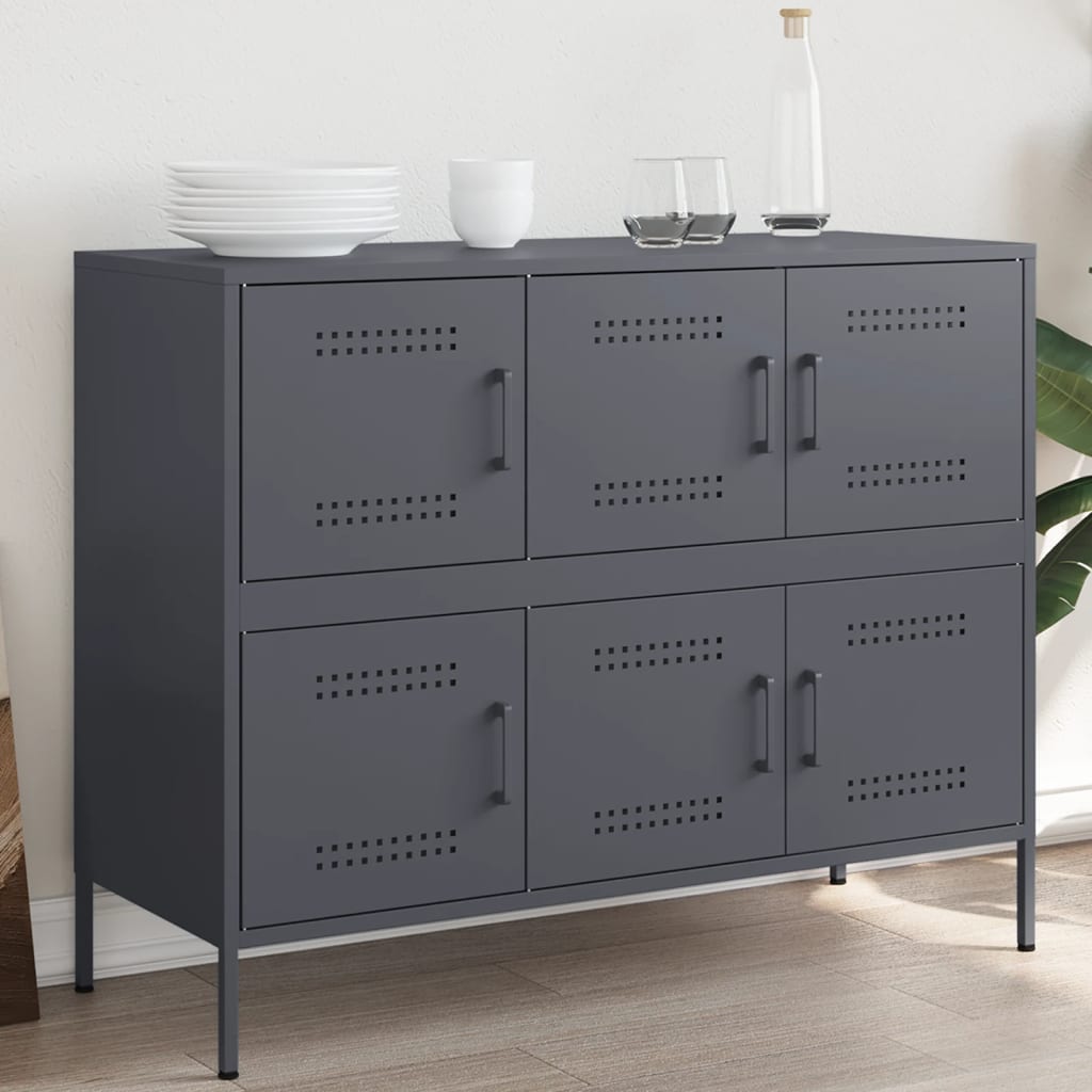 Buffet Industriel Élégant en Métal-Anthracite-1-La-Fabrique-Industrielle