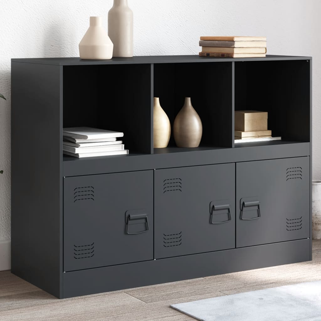 Buffet Industriel en Acier Véritable-Anthracite-1-La-Fabrique-Industrielle