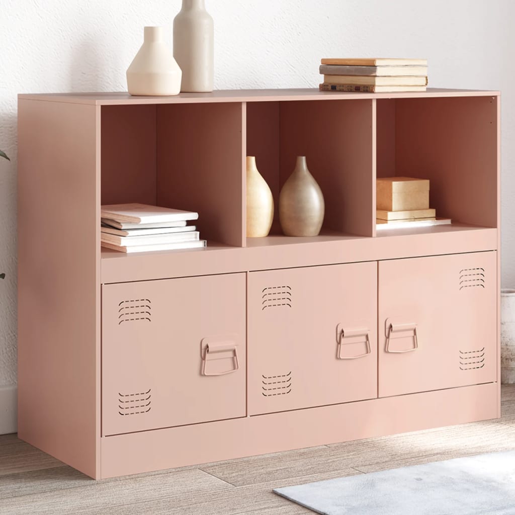 Buffet Industriel en Acier Véritable-Rose-1-La-Fabrique-Industrielle