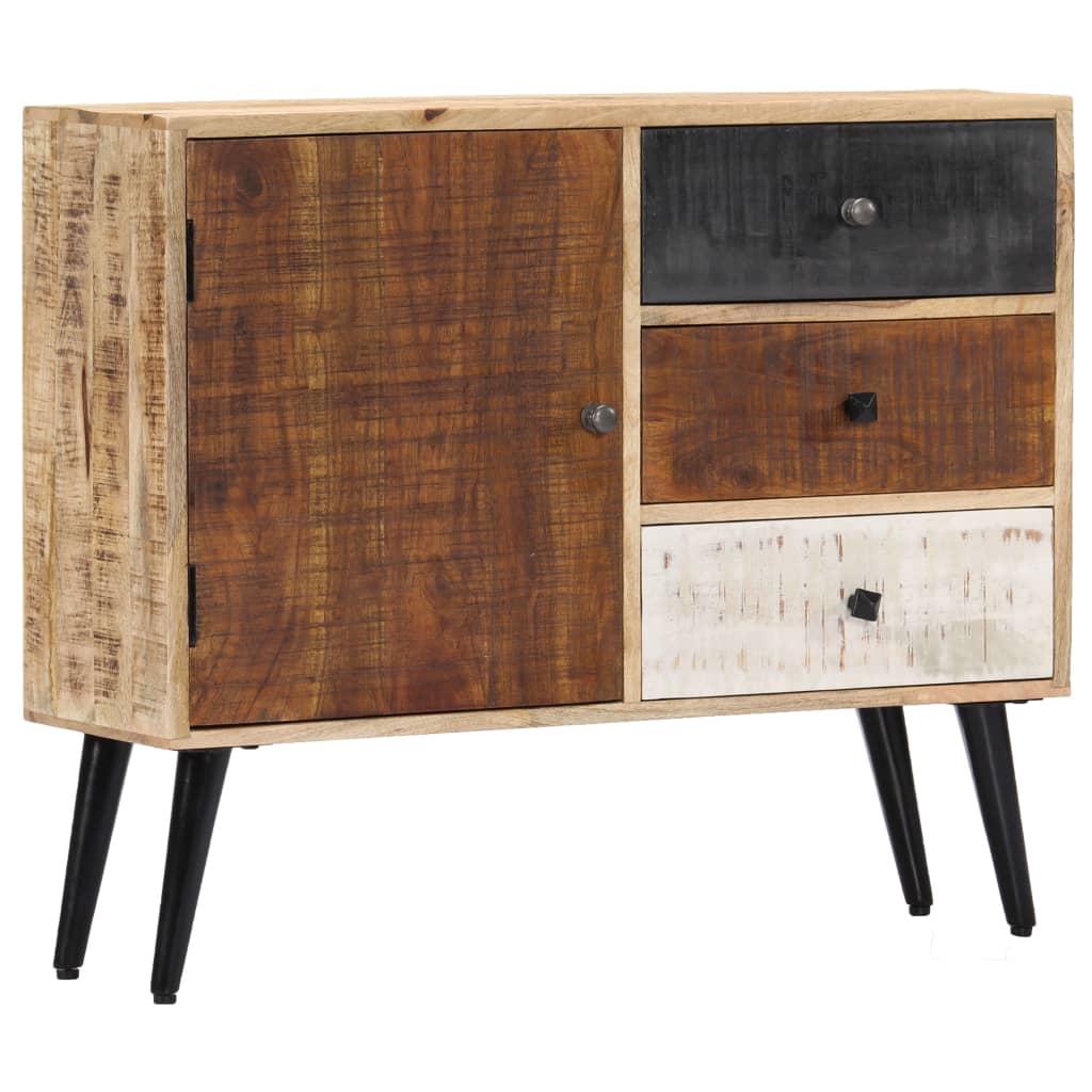 Buffet Industriel en Bois de Manguier-1-88 x 30 x 73 cm-La-Fabrique-Industrielle