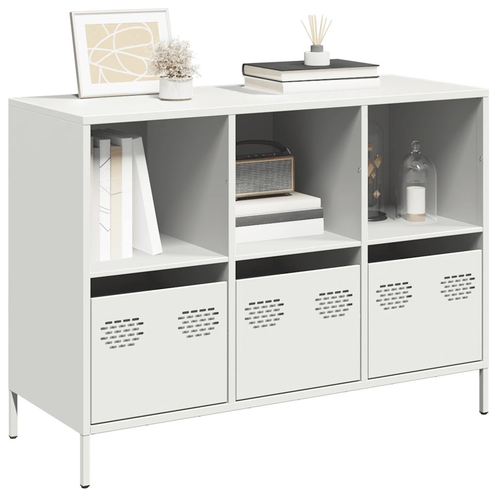 Buffet en Acier Industriel 140 cm-Blanc-101.5 cm-La-Fabrique-Industrielle