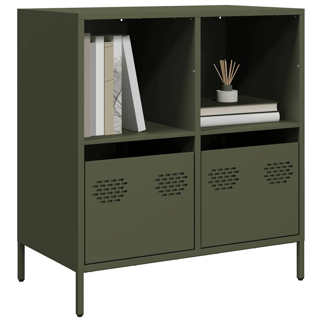 Buffet en Acier Industriel 140 cm-Vert olive-68 cm-La-Fabrique-Industrielle