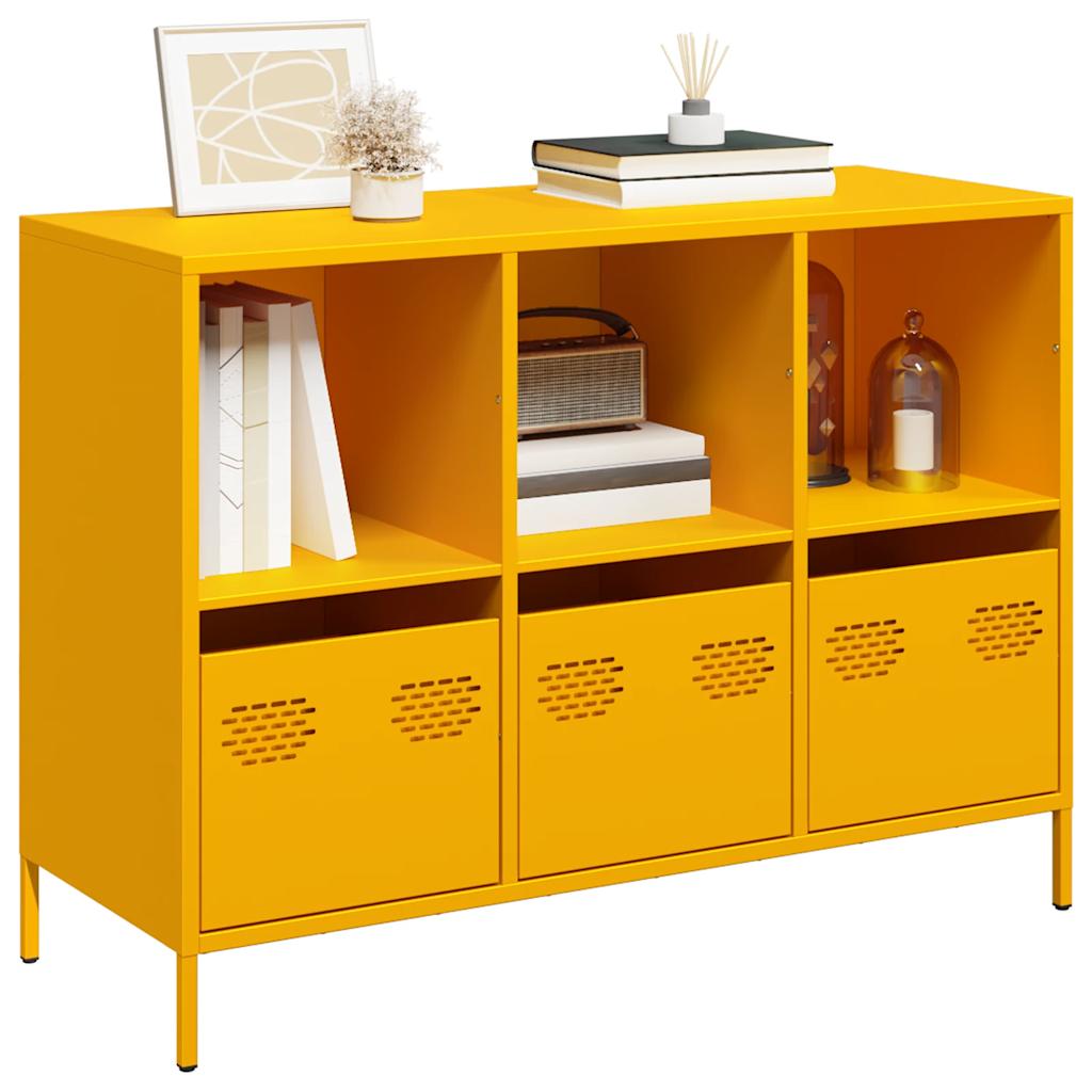 Buffet en Acier Industriel 140 cm-jaune moutarde-101.5 cm-La-Fabrique-Industrielle