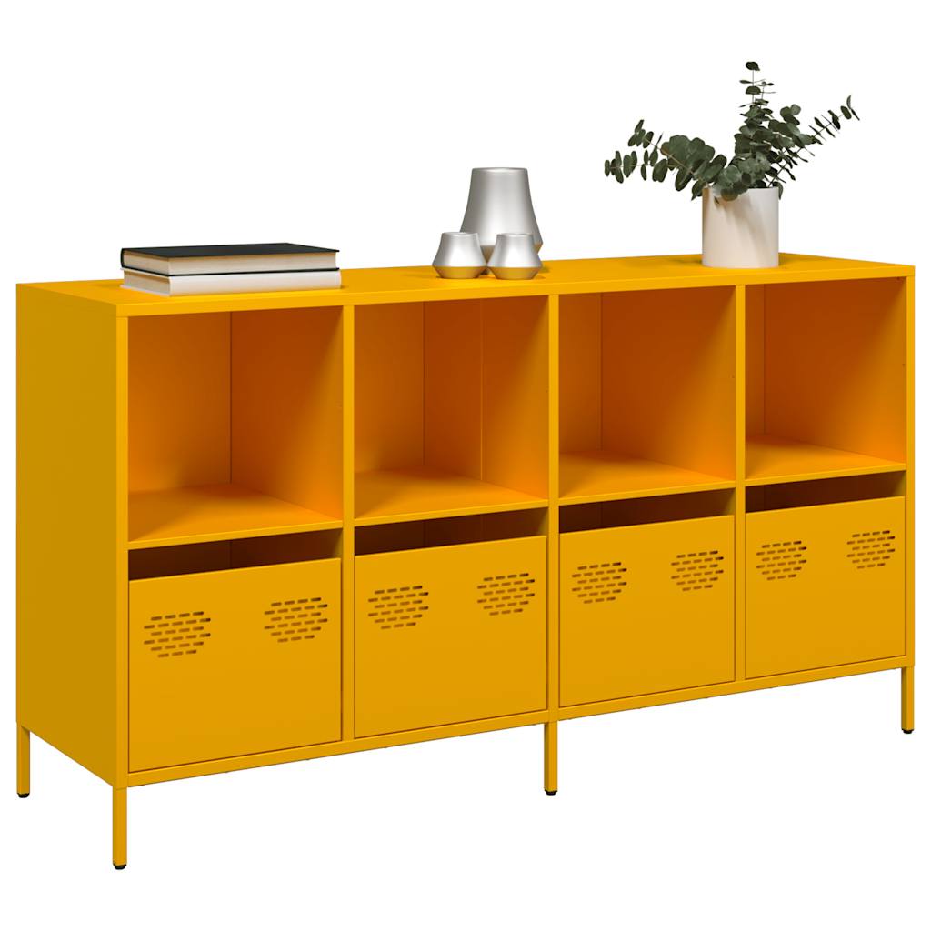 Buffet en Acier Industriel 140 cm-jaune moutarde-135 cm-La-Fabrique-Industrielle