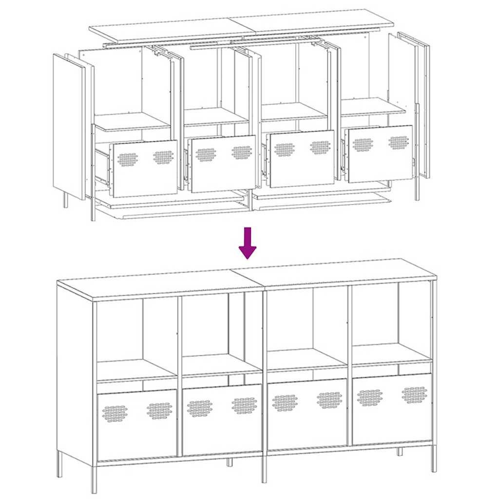 Buffet en Acier Industriel 140 cm-La-Fabrique-Industrielle