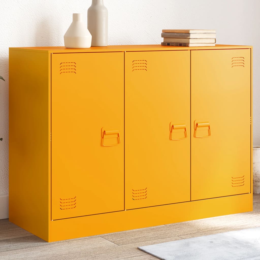 Buffet en Acier Style Industriel-jaune moutarde-1-La-Fabrique-Industrielle